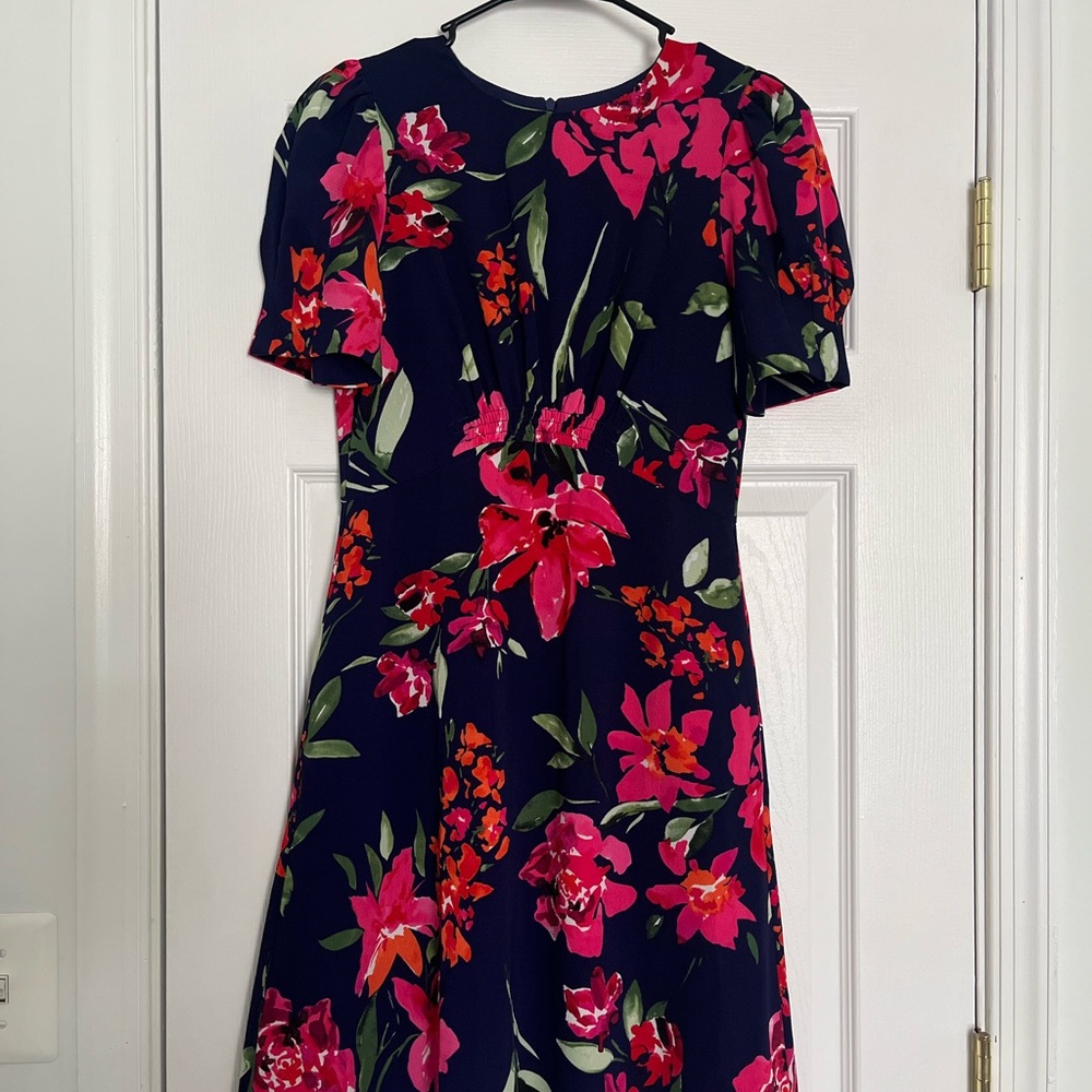 Vince Camuto Floral Short Sleeve Dress